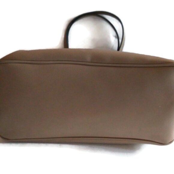 LONDON FOG SHOULDER BAG TAUPE BEIGE TAN SATCHEL TOTE PURSE - Picture 4 of 9